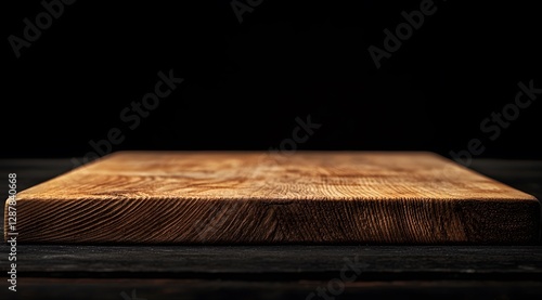 A detailed close up shot of a wooden cutting board