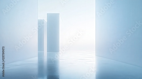 Abstract Minimalist Scene with Light, Reflections and Soft Colors