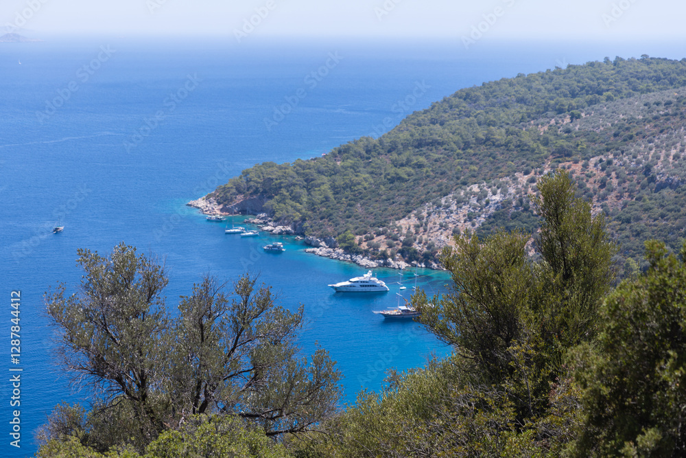 Firnaz bay landscape photo. Lycian way on a sunny summer day Firnaz bay landscape photo. Lycian way on a sunny summer day