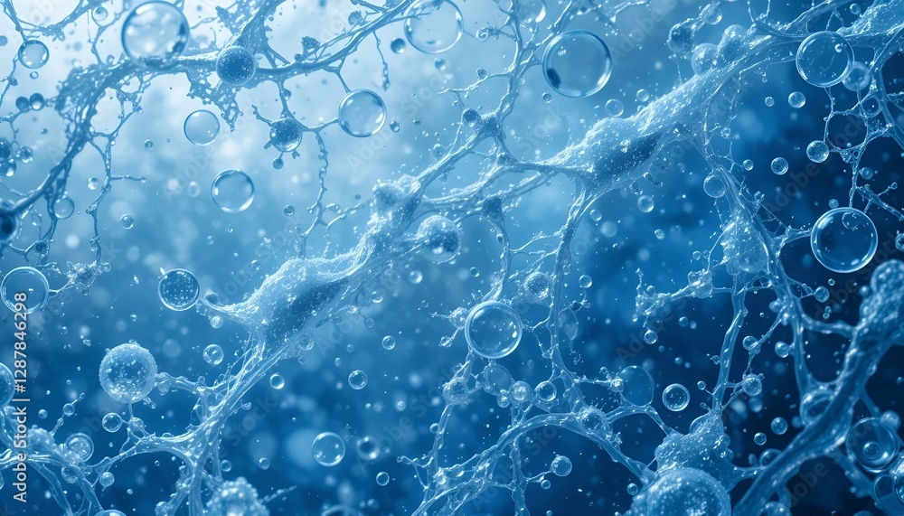 Abstract Blue Frozen Bubbles Pattern Abstract Blue Frozen Bubbles Pattern