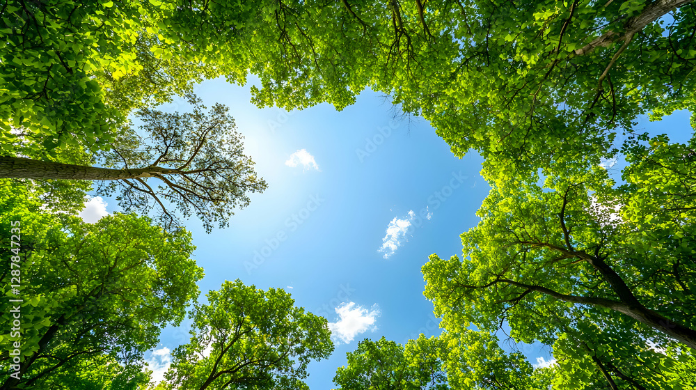 Bright Sunlight Through Lush Green Tree Canopy Bright Sunlight Through Lush Green Tree Canopy