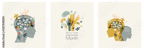 Mental Health theme card set.