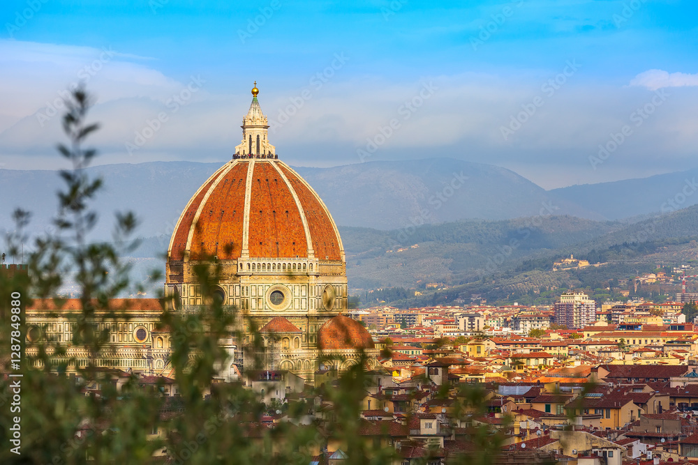 Fototapeta premium Aerial view of Florence, Italy with Duomo