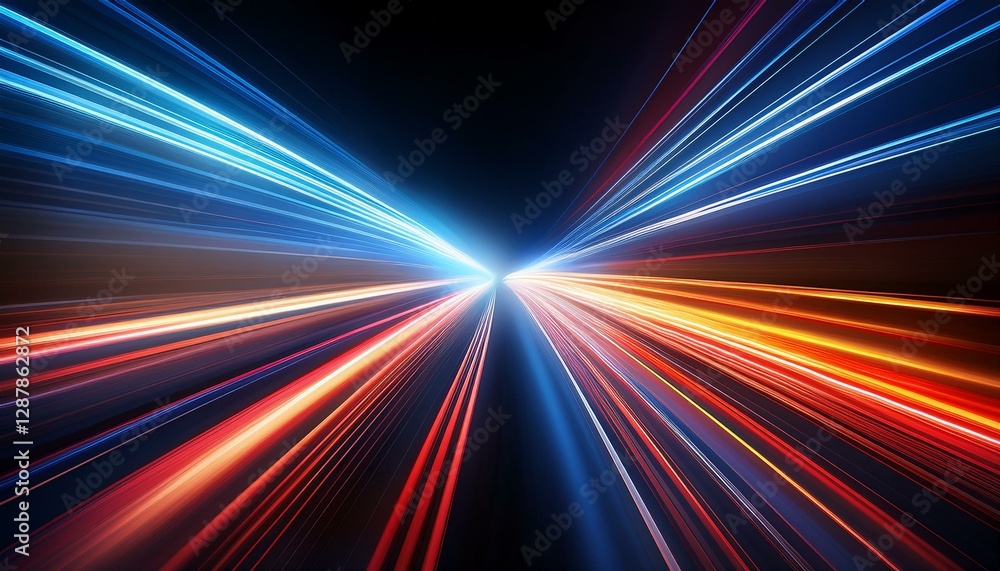 Dynamic light trails streaking across a dark background creating a sense of speed and motion highlighting the rush of energy and excitement of high-speed travel Dynamic light trails streaking across a dark background creating a sense of speed and motion highlighting the rush of energy and excitement of high-speed travel