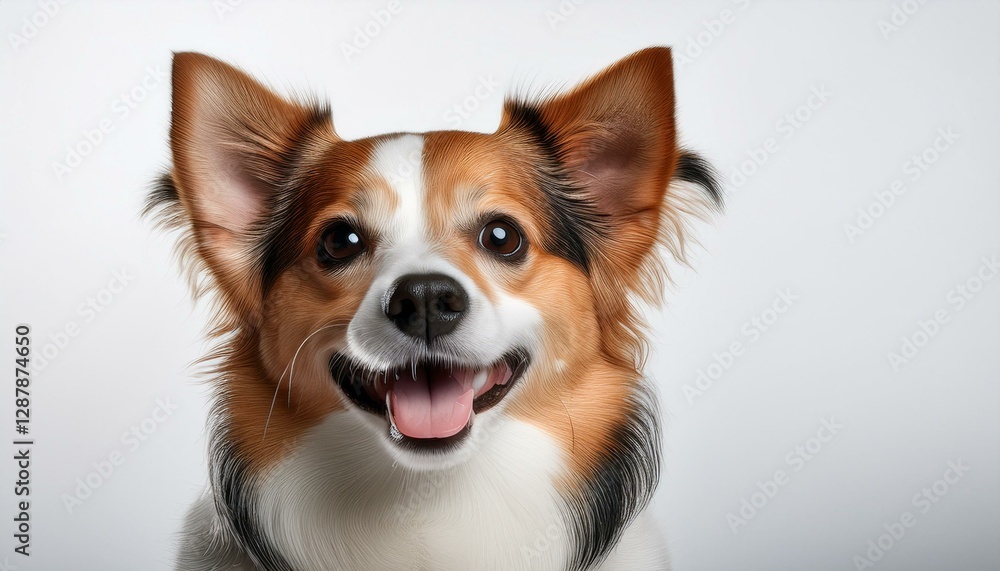 adorable funny smiling dog white background don t worry be happy attitude positive emotions behavior adorable funny smiling dog white background don t worry be happy attitude positive emotions behavior
