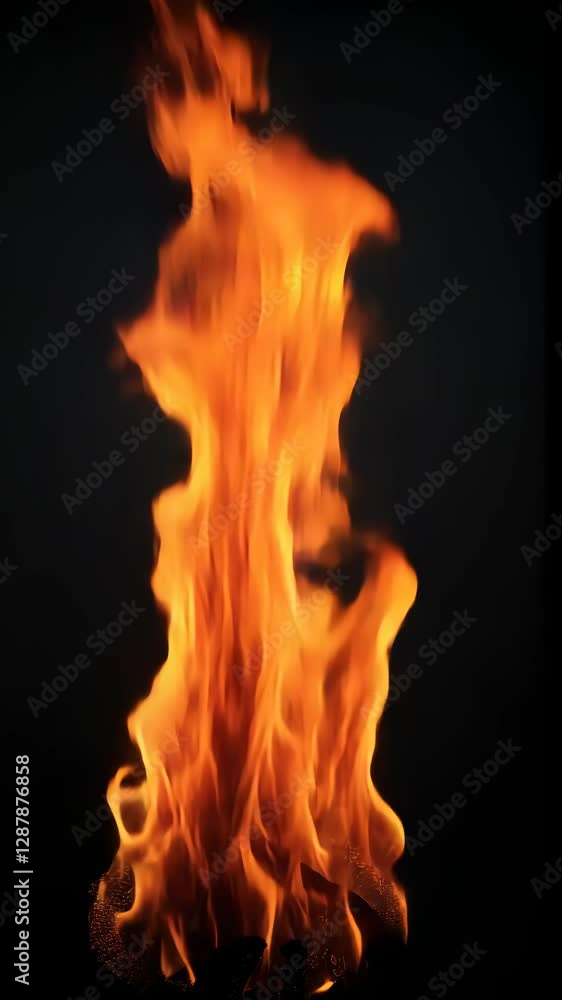 The fire is burning on a black background
The fire is burning on a black background