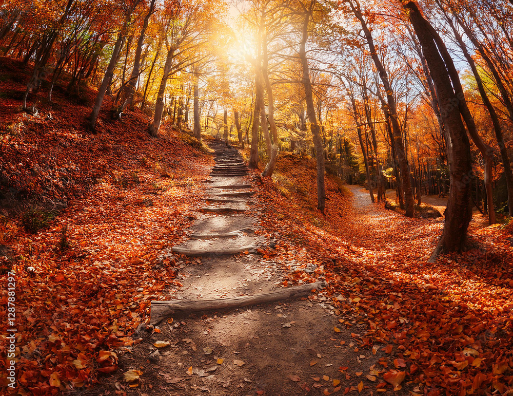 Obraz premium Generated image 秋のハイキングコース