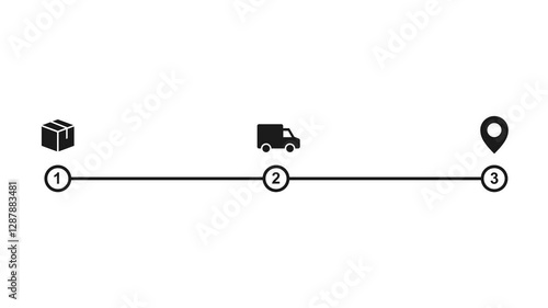 Delivery tracking online animation, transparent background.