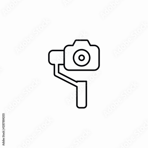 selfie stick camera icon vector sign