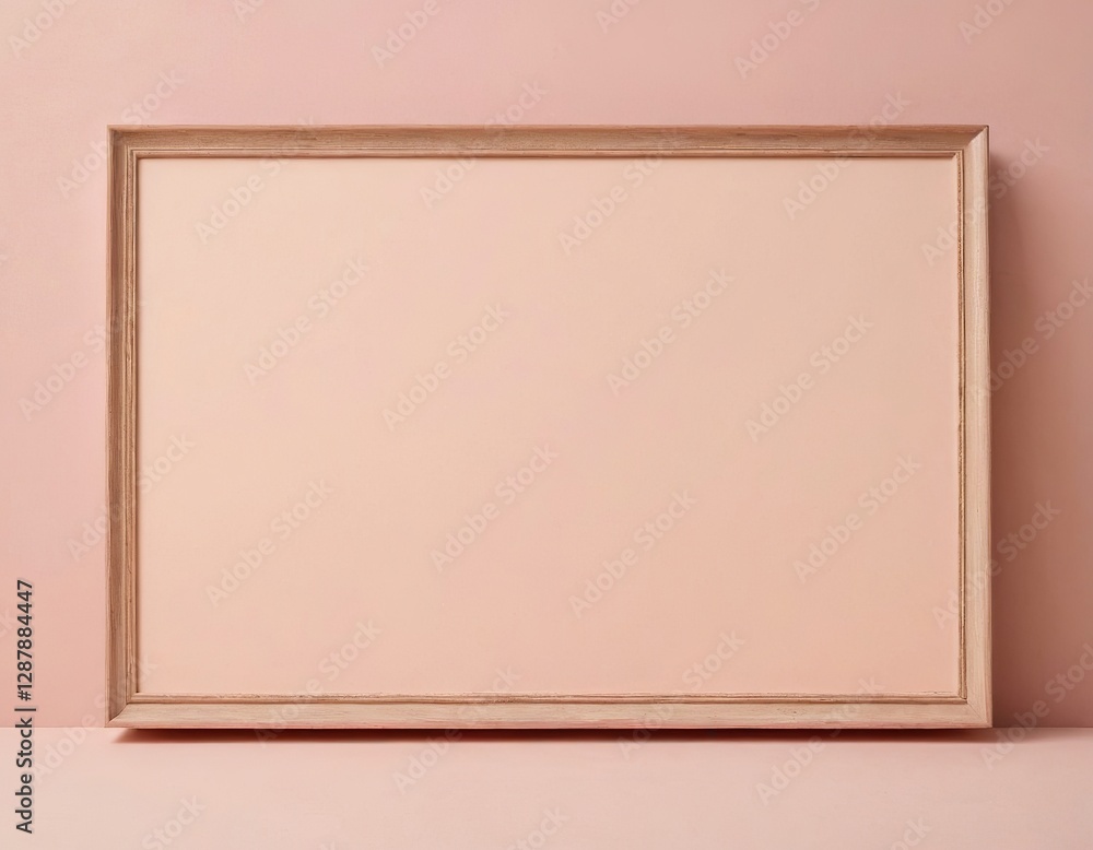 Fototapeta premium An elegant empty frame on a soft pink background, perfect for showcasing art or photography.
