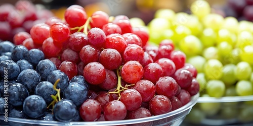 Wallpaper Mural Close-up of fresh grapes in various colors arranged in a bowl. Torontodigital.ca