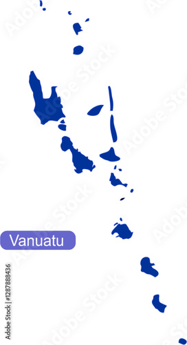 Map of Vanuatu is a South Pacific Ocean nation made up of roughly 80 islands in solid blue color