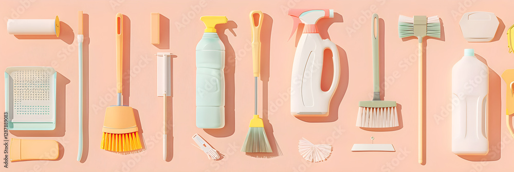 Obraz premium Household Cleaning Tips: Achieving Sparkling Clean Efficiently and in the Healthiest Way