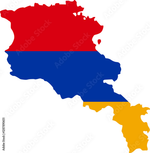 State borders country Armenia. Armenian border. Armenia map. Card silhouette. Banner, poster template. Independence Day.