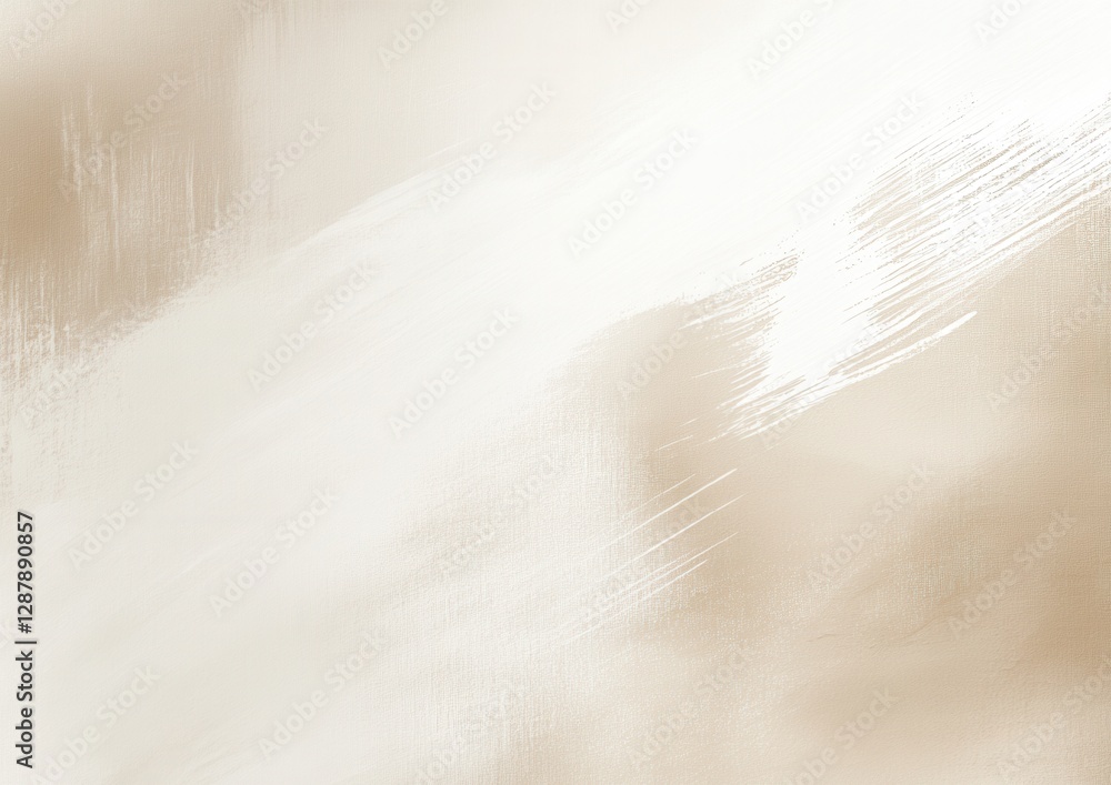 Obraz premium Abstract background with a light beige color and white brush strokes creates a subtle texture