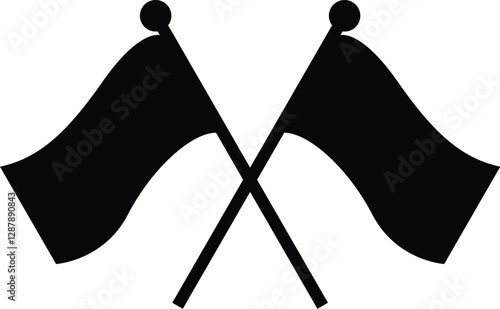 Color guard two crossed black flags svg vector cutfile for cricut