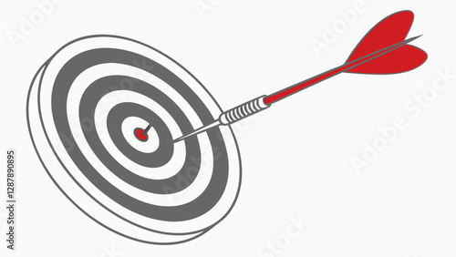 red dart hits the bullseye, symbolizing business success with accurate aiming