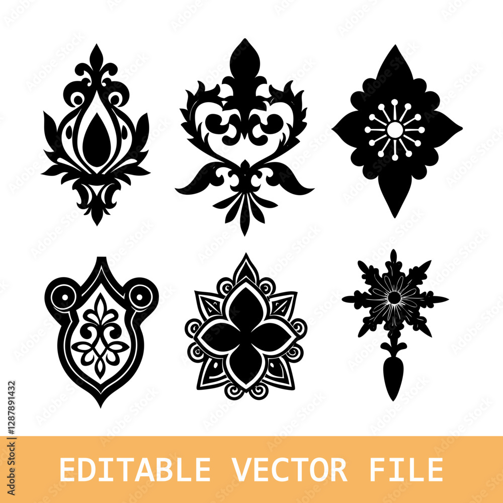 Fototapeta premium Set of decorative dividers elements. Vintage calligraphy collection