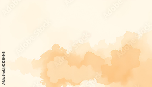 Minimalist Artistic Texture with Warm and Neutral Watercolor Shades, Soft Abstract Watercolor Background in Elegant Beige Tones