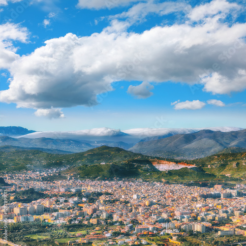 Fantastic view of Bagheria town and national park Orientata Pizzo Cane.