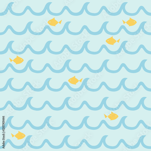 Minimalist Ocean Waves Pattern