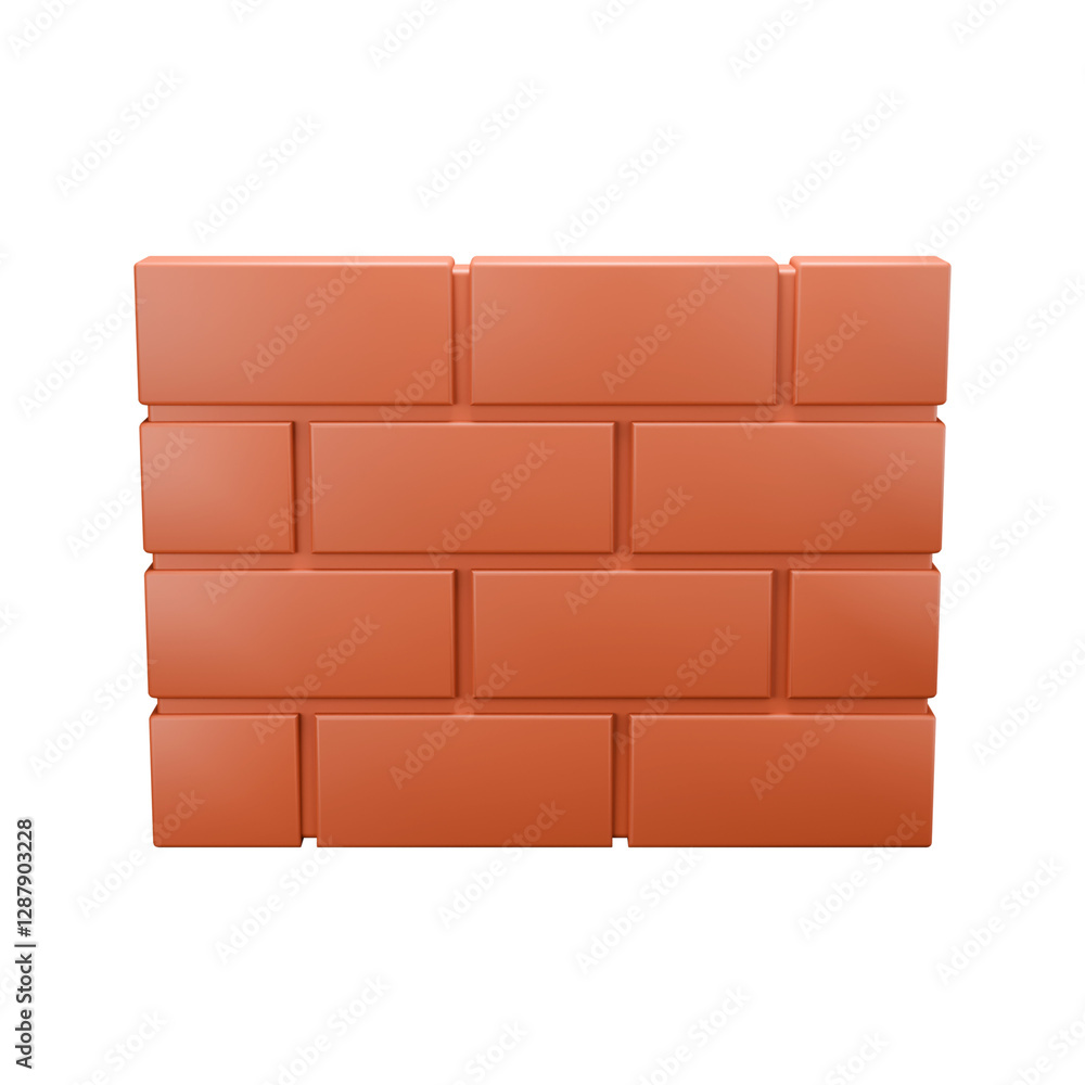Obraz premium 3D icon render red brick wall 