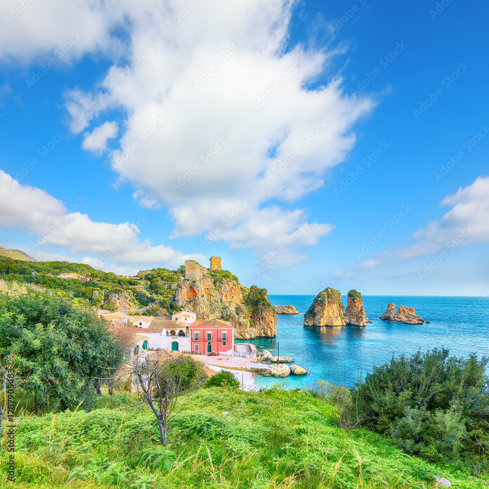 Spectacular scene of Tonnara di Scopello.