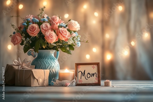 Mother's Day Still Life: Roses, Gifts, and Warm Lights