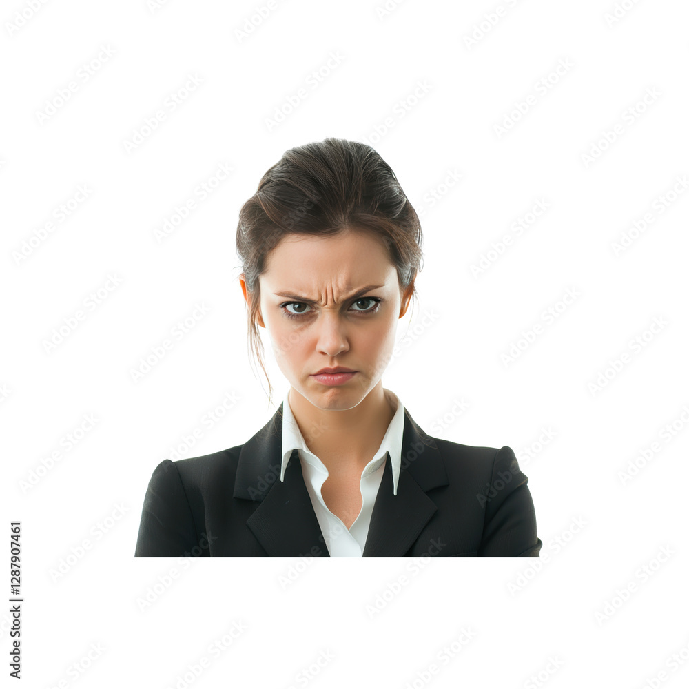 Serious Businesswoman Expressing Displeasure and Frustration Serious Businesswoman Expressing Displeasure and Frustration