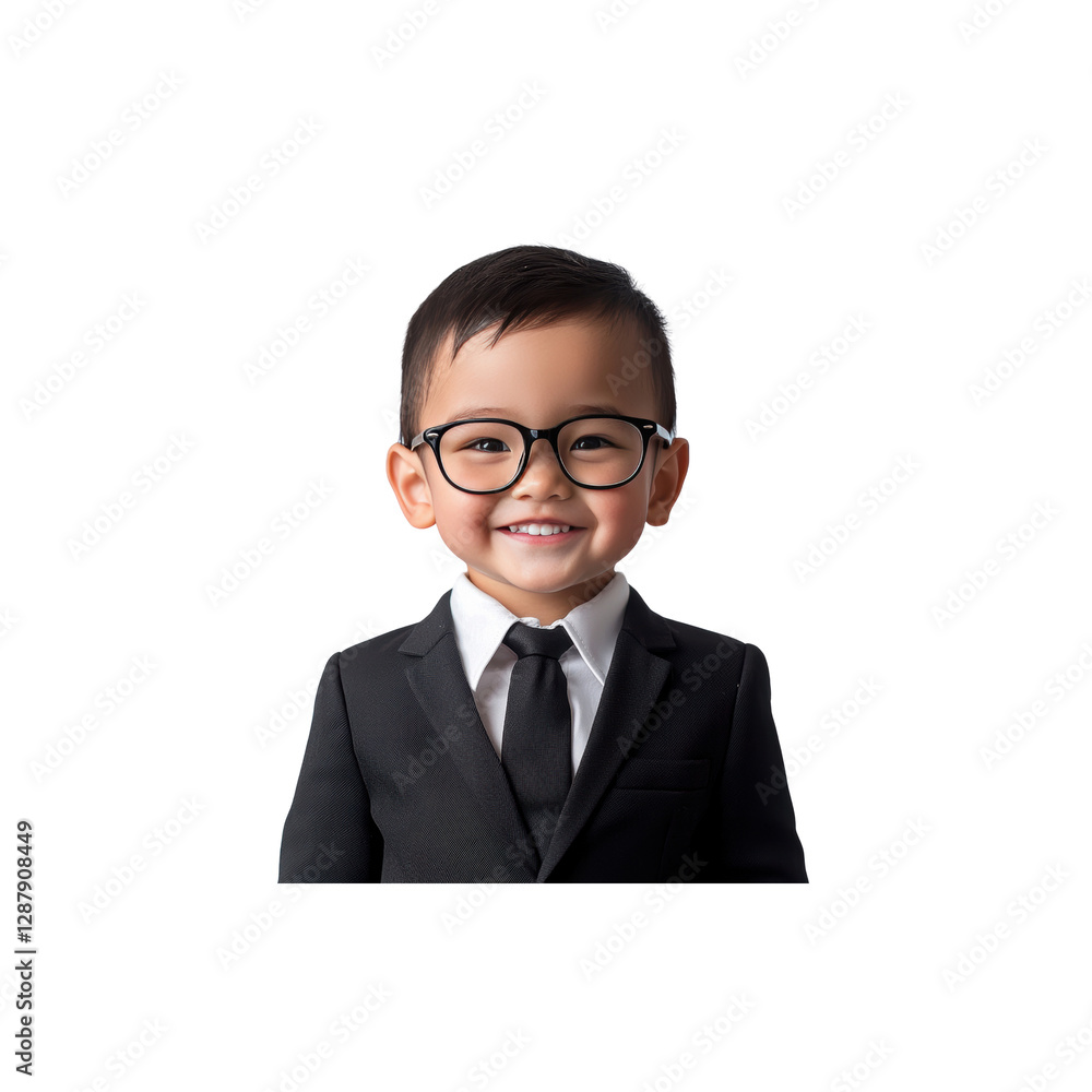 Smiling Young Boy in Formal Attire with Stylish Glasses Smiling Young Boy in Formal Attire with Stylish Glasses