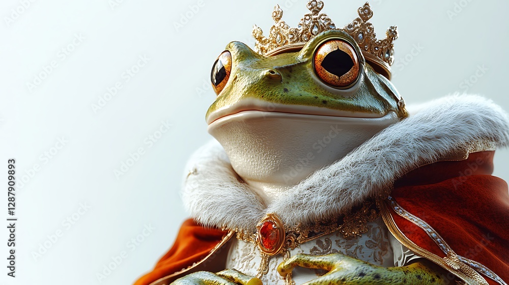 Royal frog coronation ceremony enchanted forest fantasy art close-up majestic