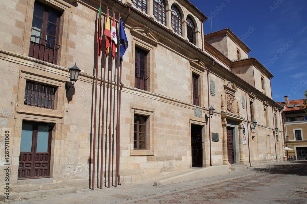 old stone hall (administrative building) in zamora in spain
