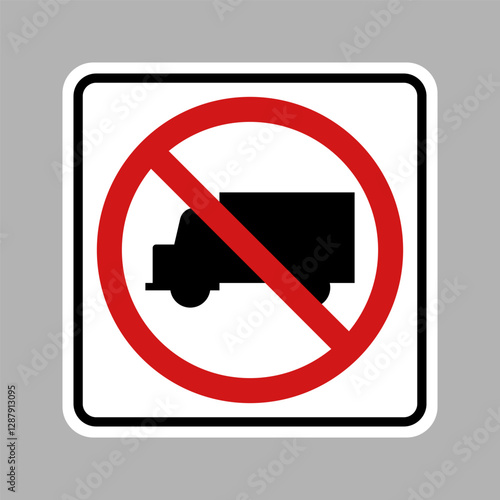 No Truck Regulatory Traffic Sign. Vector