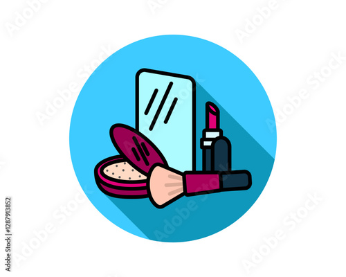 Beauty, Body Care and Cosmetics. Vector Linear Flat Icons and Design Elements