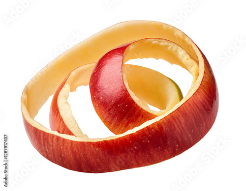 Aple peel spiral isolated on transparent background
