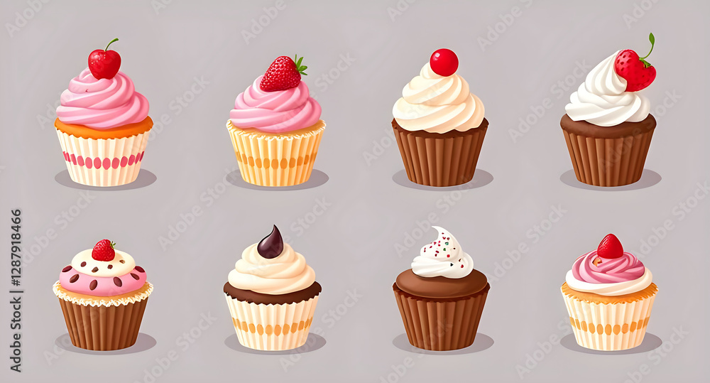 set of cupcakes set of cupcakes