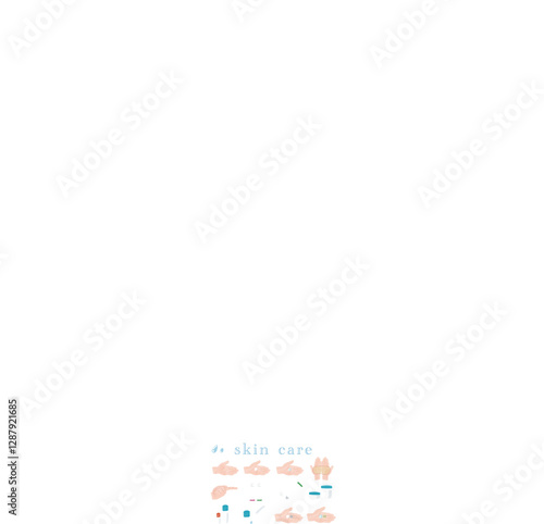 スキンケアのイラストセット