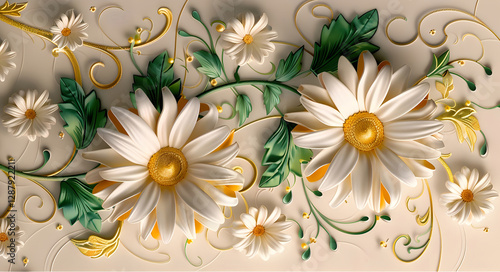 3D wallpaper with stretch ceiling decoration design in white color featuring modern abstract patterns and minimalist interior aesthetic