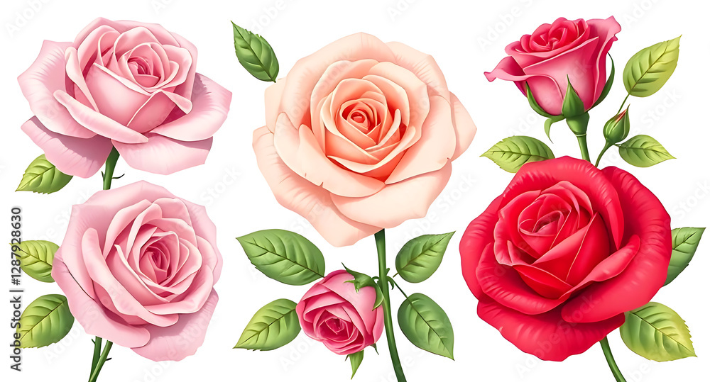 Fototapeta premium roses illustration