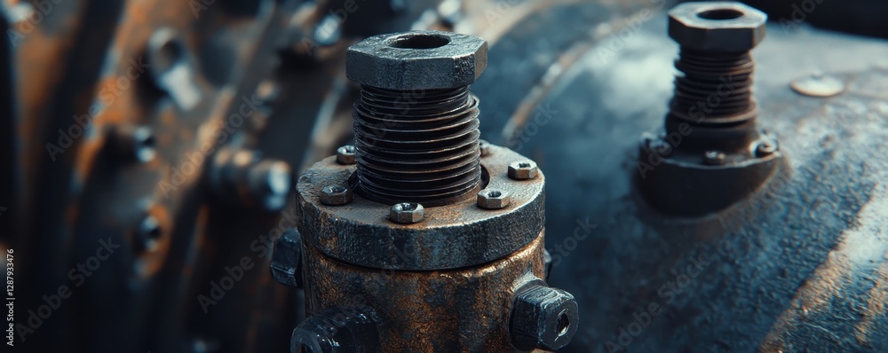 Close-Up of a Gas Pressure Valve Showcasing Intricate Details and Precision Engineering Close-Up of a Gas Pressure Valve Showcasing Intricate Details and Precision Engineering