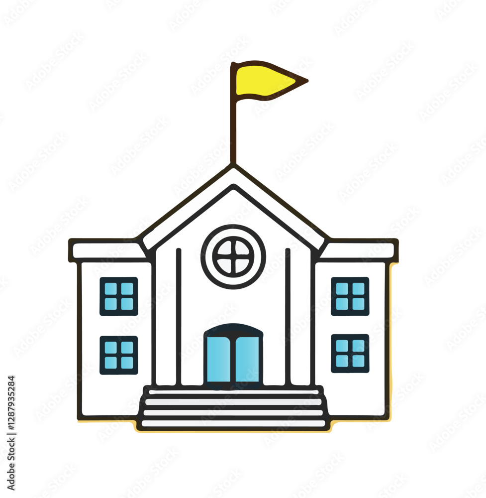 School Icon Building Vector Image School Icon Building Vector Image