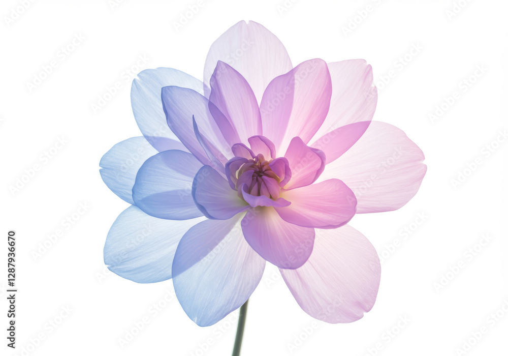 Obraz premium Translucent flower with pastel hues displays delicate beauty and simplicity