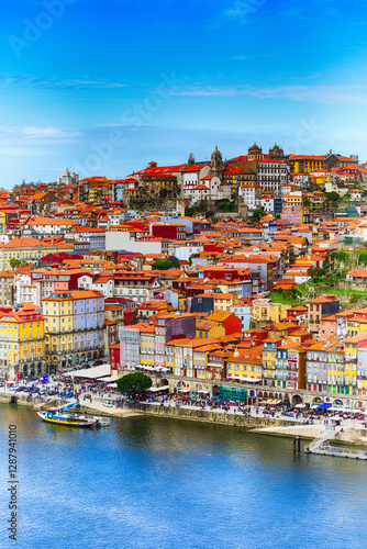 Porto, Portugal old town view with Douro river