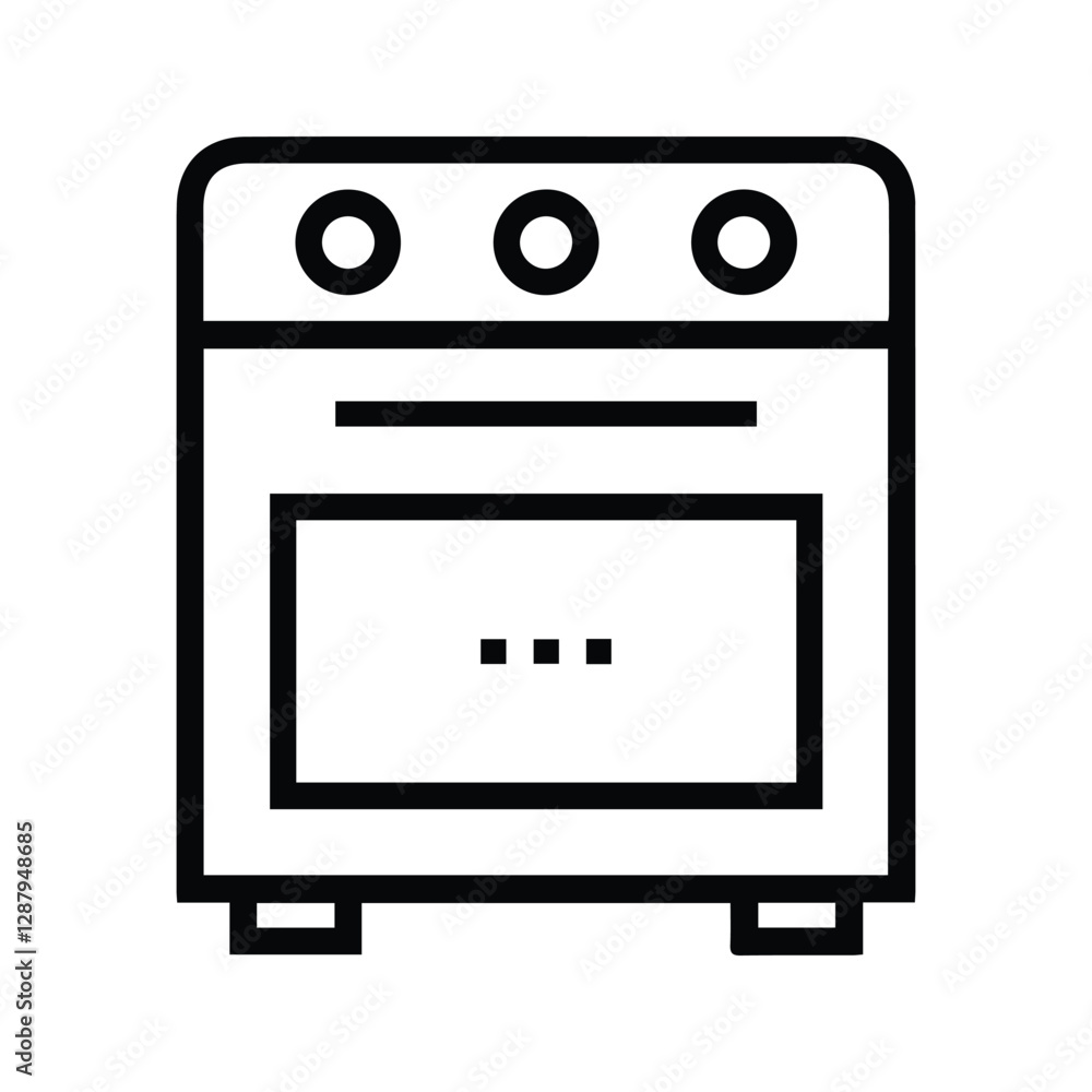 Oven Icon. Gas Stove Illustration. Multifunction Stove. Baking in the oven. Electronic Baking Machine Isolated on white background. Oven Icon. Gas Stove Illustration. Multifunction Stove. Baking in the oven. Electronic Baking Machine Isolated on white background.