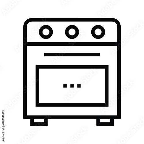 Oven Icon. Gas Stove Illustration. Multifunction Stove. Baking in the oven. Electronic Baking Machine Isolated on white background.