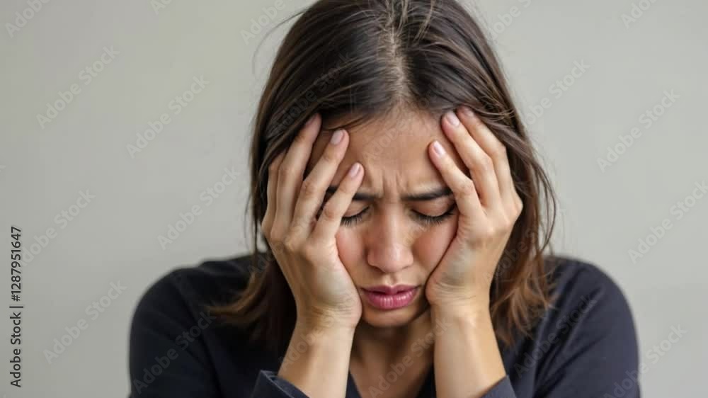 Depressed Asian woman putting her hands in to head fell hopeless about her job, unemployed and business.Adult woman sadness and headache feeling stress on her money. dramatic and emotional Depressed Asian woman putting her hands in to head fell hopeless about her job, unemployed and business.Adult woman sadness and headache feeling stress on her money. dramatic and emotional