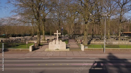 Aerial View of Grebbeberg War Cemetery, Netherlands photo