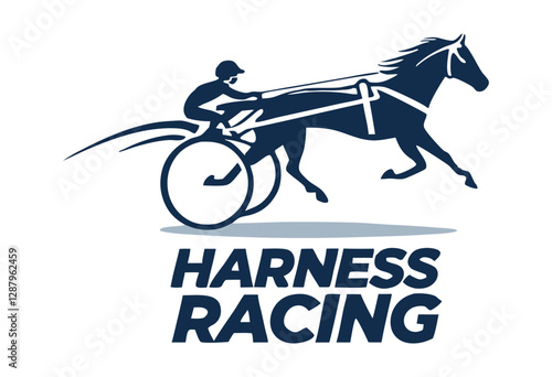 Harness Racing Logo Featuring Silhouette of Horse and Rider