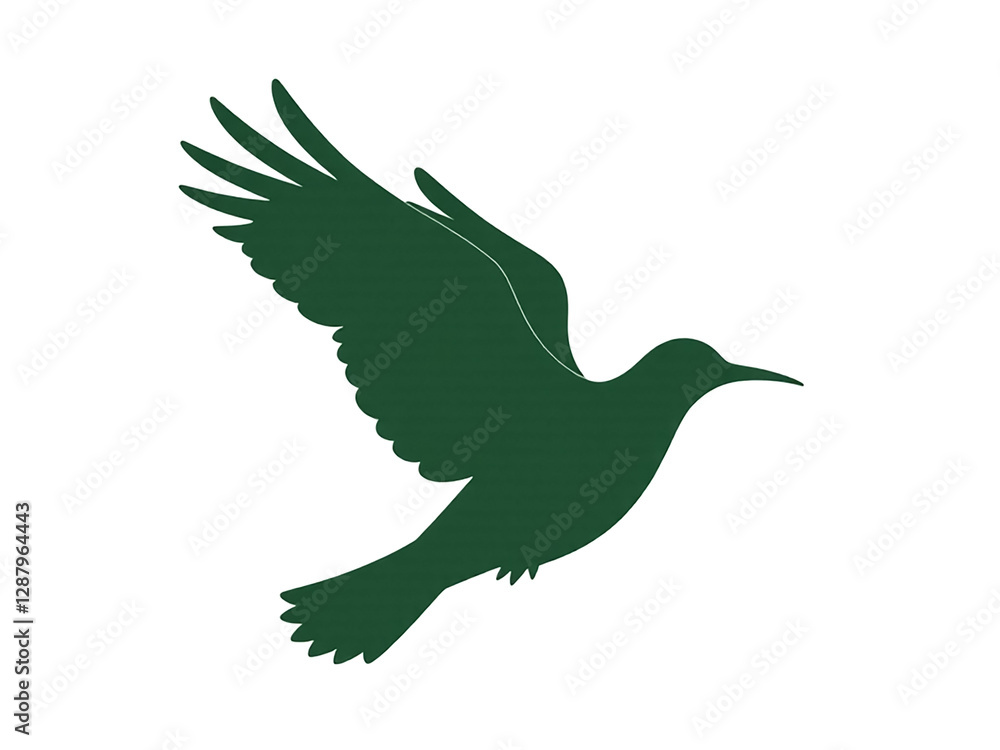 Fototapeta premium Ecology Logo . Symbol of nature conservation. Recyclable. A bird is flying in the air. The bird is green in color