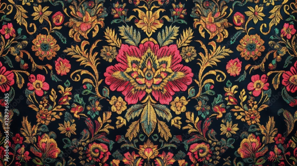 Elegant Floral Damask Fabric Texture Elegant Floral Damask Fabric Texture